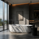 solid stone bathtub in Valgri white - Image 2