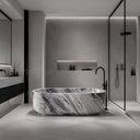 solid stone bathtub in Valgri white - Image 4