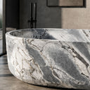 solid stone bathtub in Valgri white - Image 3