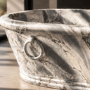 solid marble bathtub in Valgri white - Image 3