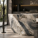 solid stone tub in Valgri white - Image 3