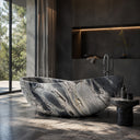 solid marble tub in Valgri white - Image 2
