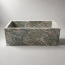 stone freestanding tub in Verde Rosato Imperiale - Image 1