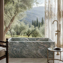 stone freestanding tub in Verde Rosato Imperiale - Image 2