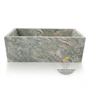 stone freestanding tub in Verde Rosato Imperiale - Image 4