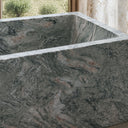 stone freestanding tub in Verde Rosato Imperiale - Image 3