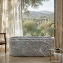 freestanding tub stone in Verde Rosato Imperiale - Image 2
