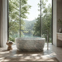 Green marble bathtub in Verde Rosato Imperiale - Image 2