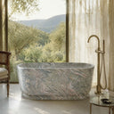 Green marble bathtub in Verde Rosato Imperiale - Image 5