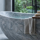 stone bathtub freestanding in Verde Rosato Imperiale - Image 3
