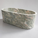 solid marble bathtub in Verde Rosato Imperiale - Image 1