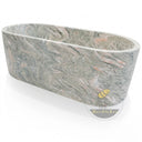 solid marble bathtub in Verde Rosato Imperiale - Image 4