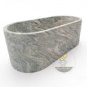 solid marble bathtub in Verde Rosato Imperiale - Image 3