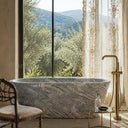 solid stone tub in Verde Rosato Imperiale - Image 2