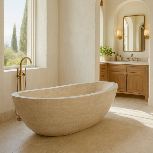 Travertine Bathtub Beige Limestone