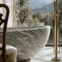 solid marble tub in Verde Rosato Imperiale - Image 3