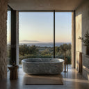 marble soaking tub in Verde Rosato Imperiale - Image 2