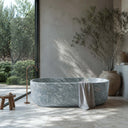marble soaking tub in Verde Rosato Imperiale - Image 3
