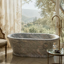 stone soaking tub in Verde Rosato Imperiale - Image 4