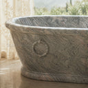 stone soaking tub in Verde Rosato Imperiale - Image 3