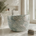 marble soking tub in Verde Rosato Imperiale - Image 2