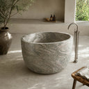 marble soking tub in Verde Rosato Imperiale - Image 4
