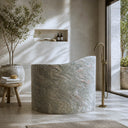 custom marble bathtub in Verde Rosato Imperiale - Image 2