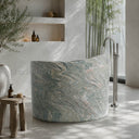 custom marble bathtub in Verde Rosato Imperiale - Image 4