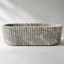 carved stone tub in Verde Rosato Imperiale - Image 1