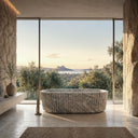 carved stone tub in Verde Rosato Imperiale - Image 2
