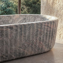 carved stone tub in Verde Rosato Imperiale - Image 3