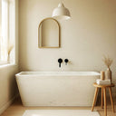 White Marble Bath with Modern Rectangular Design