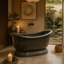 Custom Limestone Tub with Pedestal