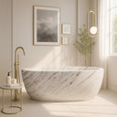 White Custom Carrara Marble Bath
