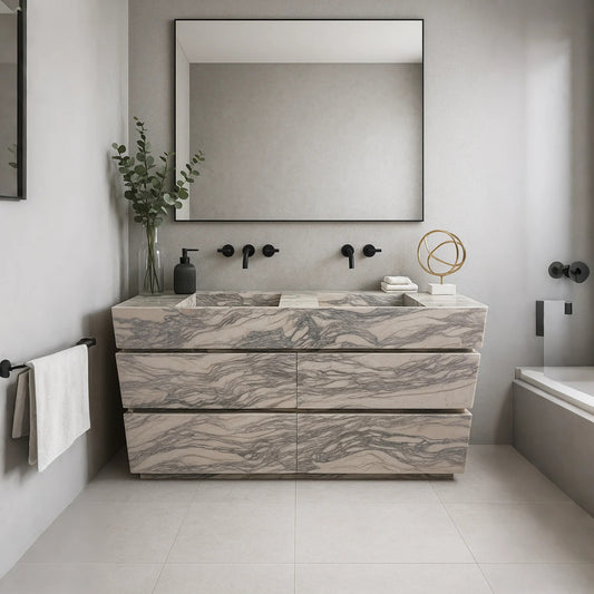 Unique Marble Vanity Double Sink Italy Bulgari Marble