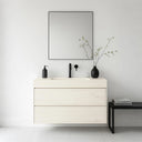 Premium Marble Vanity with Drawer and Sink - Italy Duna White Marble