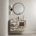Marble Vanity with Custom Drawer, garbage bin and sink