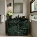 Marble vanity freestanding with custom sink and drawer