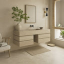 Marble vanity top floating with sink and custom double drawer