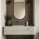 Floating Marble Sink with drawer 60 Inch Italy Carrara Marble
