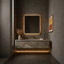 Floating Marble Vanity with custom drawers