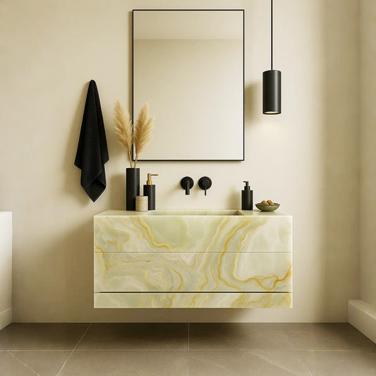 Unique Marble vanity with drawer