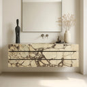 Italian Valgri White Marble Vanity Unit 33.46" Talll