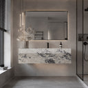 floating bathroom vanity Marble in Calacatta Crame Viola - Image 5