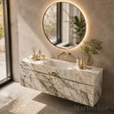 Marble Bathroom Vanity in Calacatta Borghini Oro - Image 5