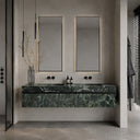 floating bathroom vanity Marble in Verde Alpi - Image 2