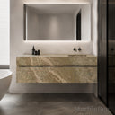 floating bathroom vanity Marble in Yellow Green Marble - Image 4