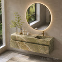 floating bathroom vanity Marble in Yellow Green Marble - Image 2