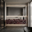 floating bathroom vanity Marble in Rosso Lepanto - Image 6