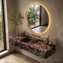 floating bathroom vanity Marble in Rosso Lepanto - Image 2